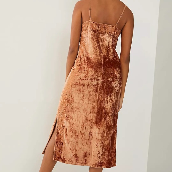 NWT Anthropologie Lucie Embroidered Velvet Slip Dress - Picture 2 of 12